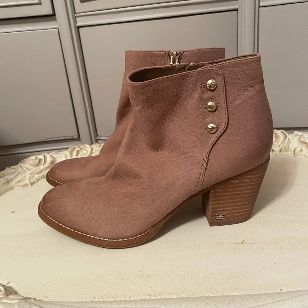 SAM EDELMAN Mariella Tan Leather ankle booties size 10 NEW
